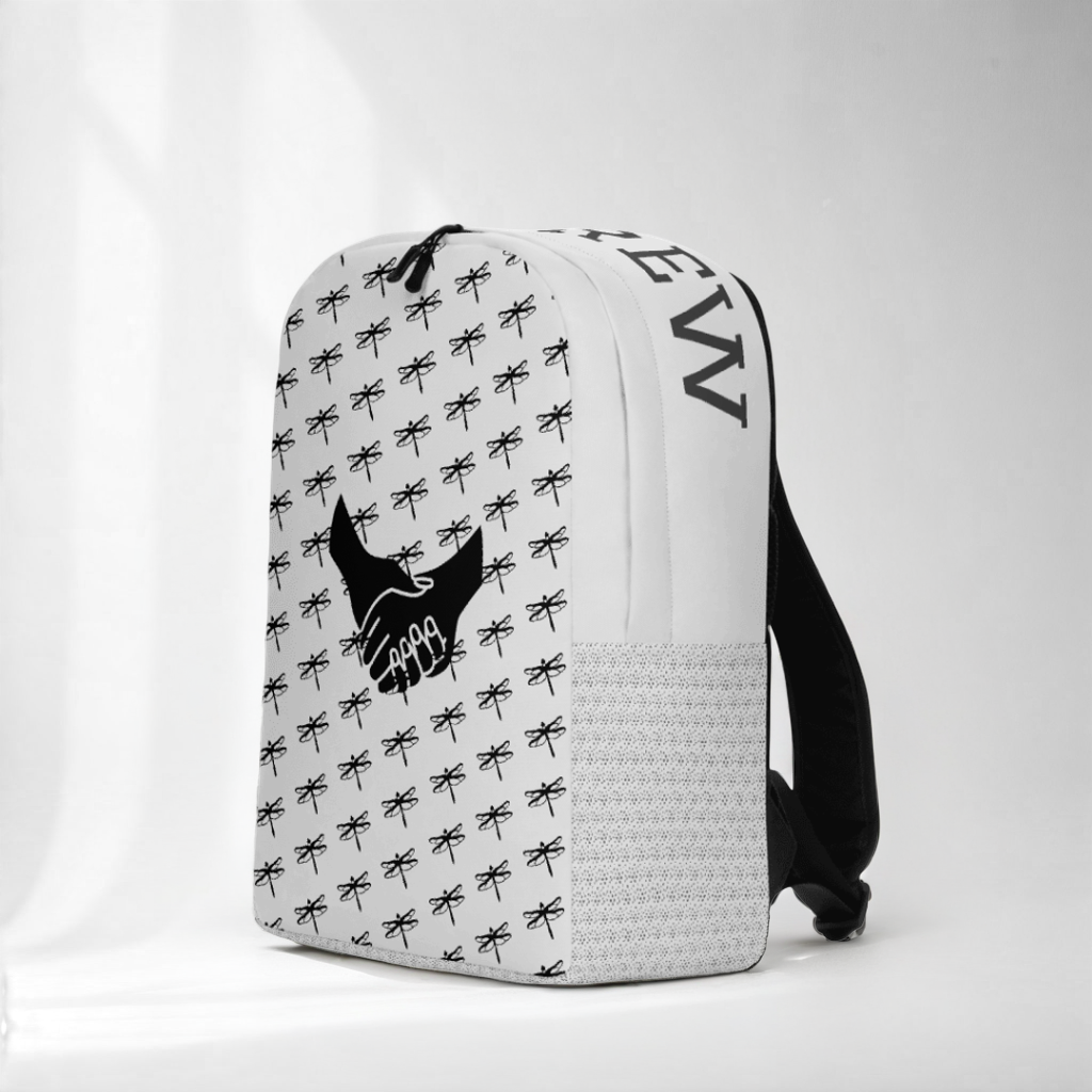 Blk & Wte minimalist backpack side view